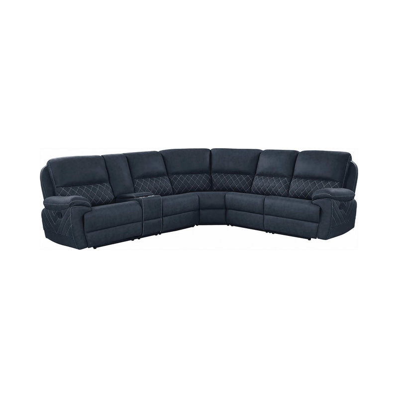 Variel - Blue - 6pc Modular Motion Sectional - Ornate Home