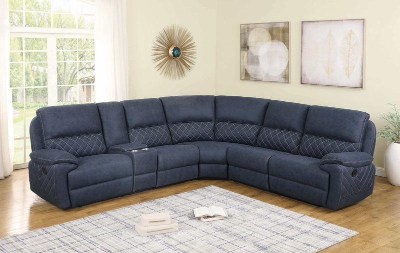 Variel - Blue - 6pc Modular Motion Sectional - Ornate Home