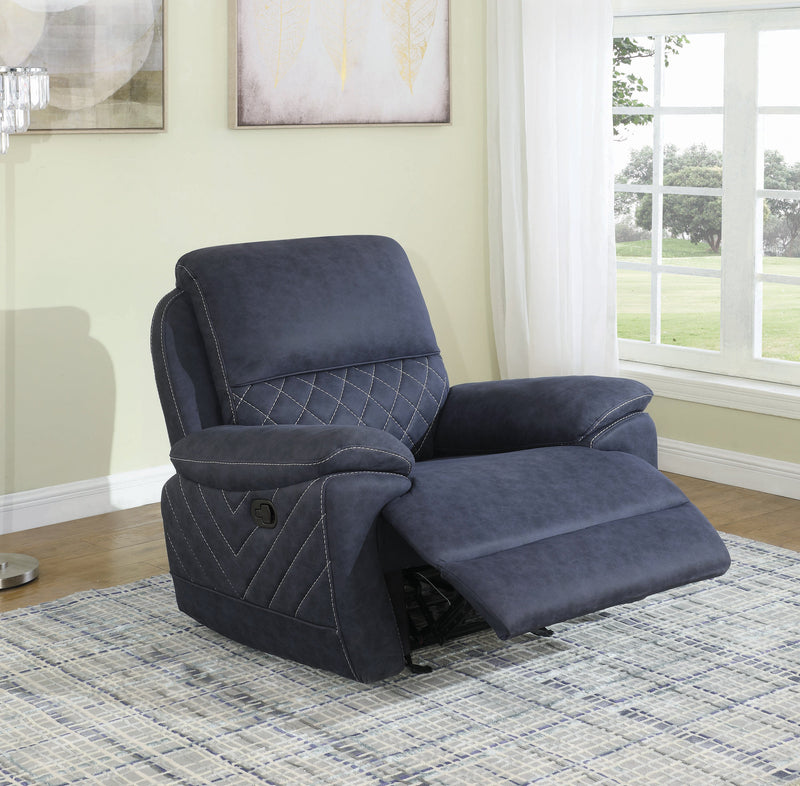 Variel - Blue - Glider Recliner - Ornate Home