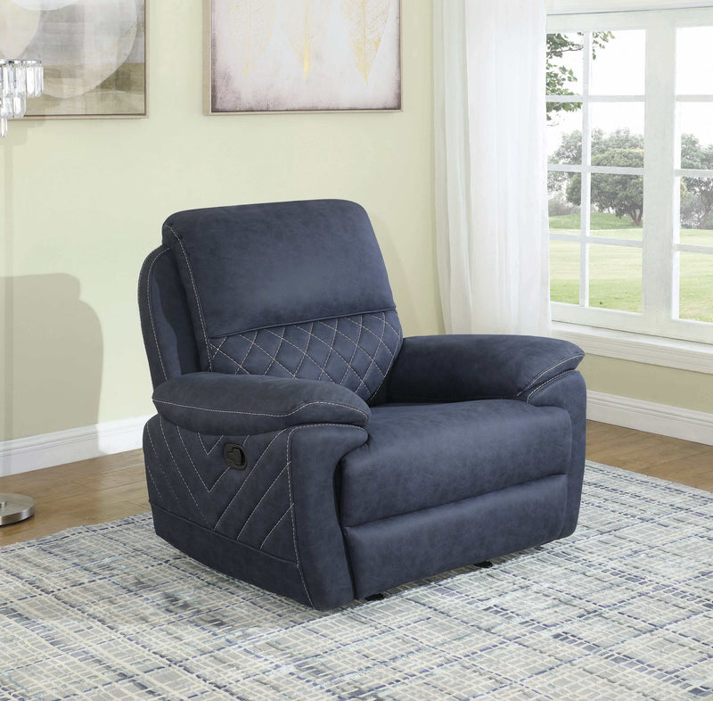 Variel - Blue - Glider Recliner - Ornate Home