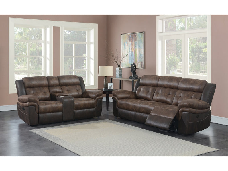 Saybrook - Chocolate & Dark Brown - 2pc Motion Living Room Set - Ornate Home