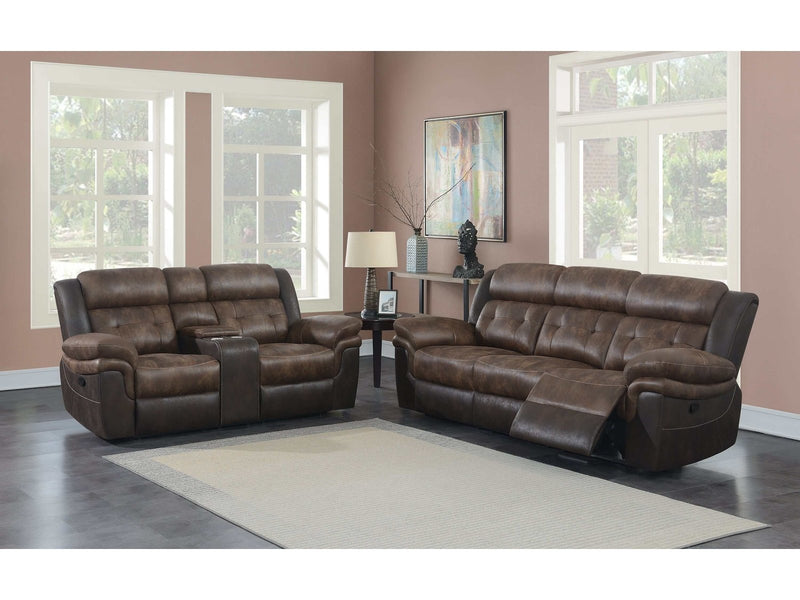 Saybrook - Chocolate & Dark Brown - 2pc Power Living Room Set - Ornate Home