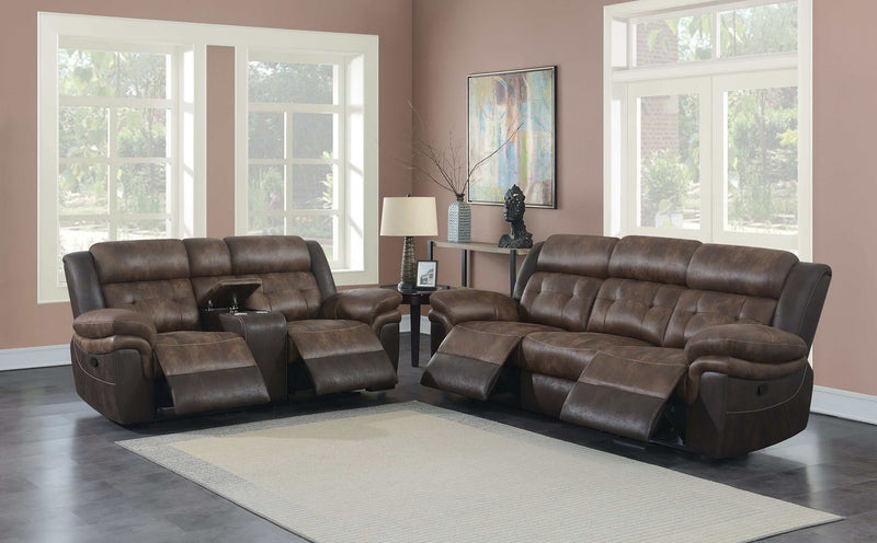 Saybrook - Chocolate & Dark Brown - 2pc Motion Living Room Set - Ornate Home