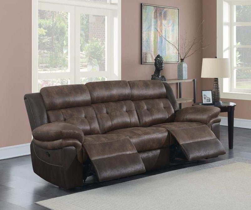 Saybrook - Chocolate & Dark Brown - Motion Sofa - Ornate Home