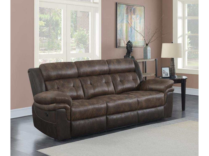 Saybrook - Chocolate & Dark Brown - Motion Sofa - Ornate Home