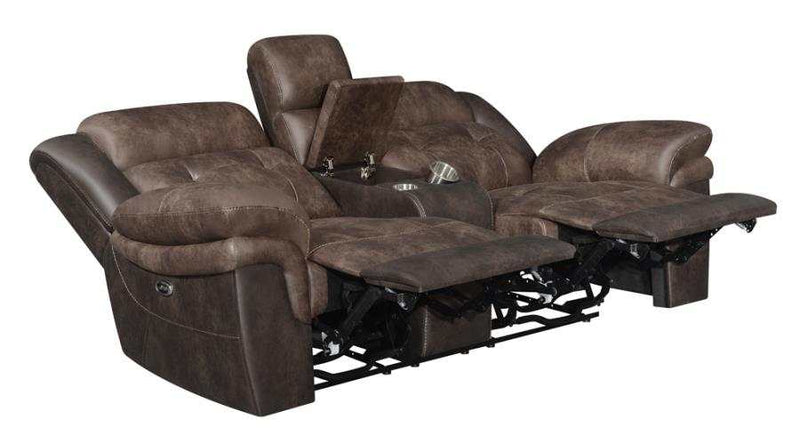 Saybrook - Chocolate & Dark Brown - Power Loveseat - Ornate Home