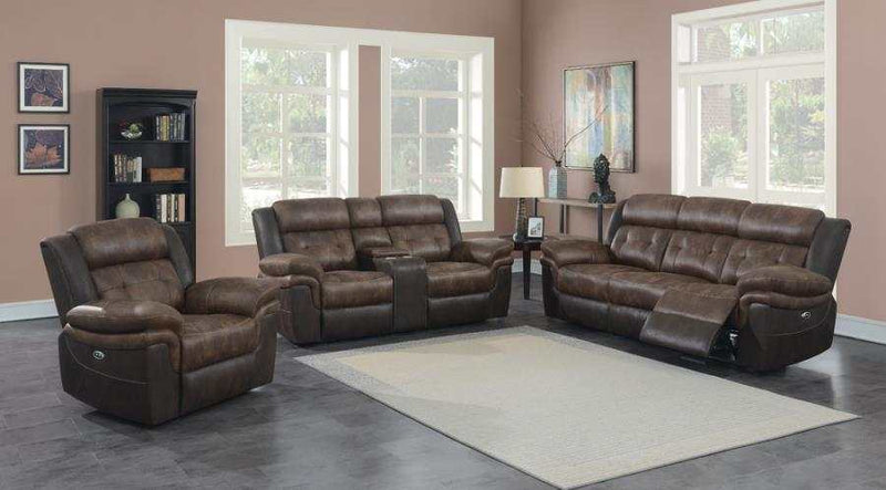 Saybrook - Chocolate & Dark Brown - Power Loveseat - Ornate Home