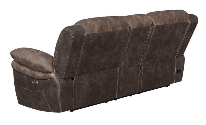 Saybrook - Chocolate & Dark Brown - Power Loveseat - Ornate Home