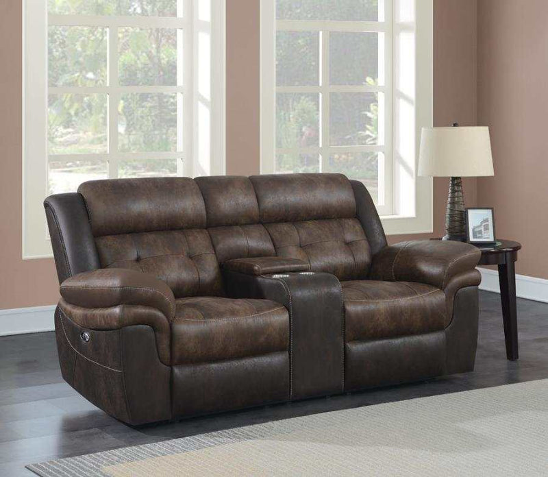 Saybrook - Chocolate & Dark Brown - Power Loveseat - Ornate Home