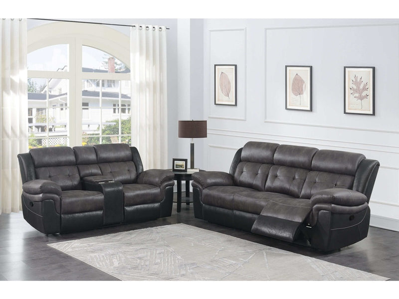 Saybrook - Charcoal & Black - 2pc Power Living Room Set - Ornate Home