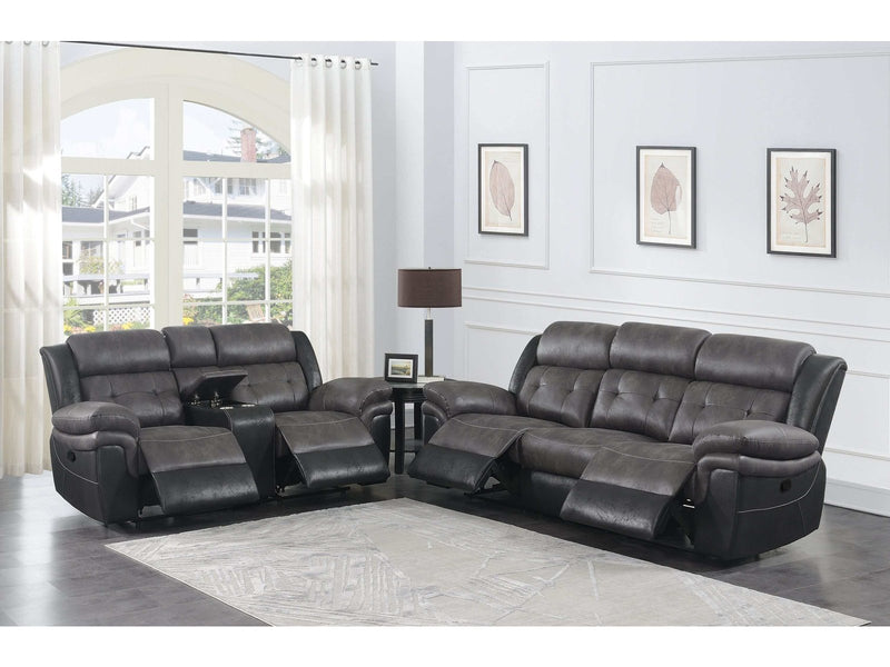 Saybrook - Charcoal & Black - 2pc Motion Living Room Set - Ornate Home