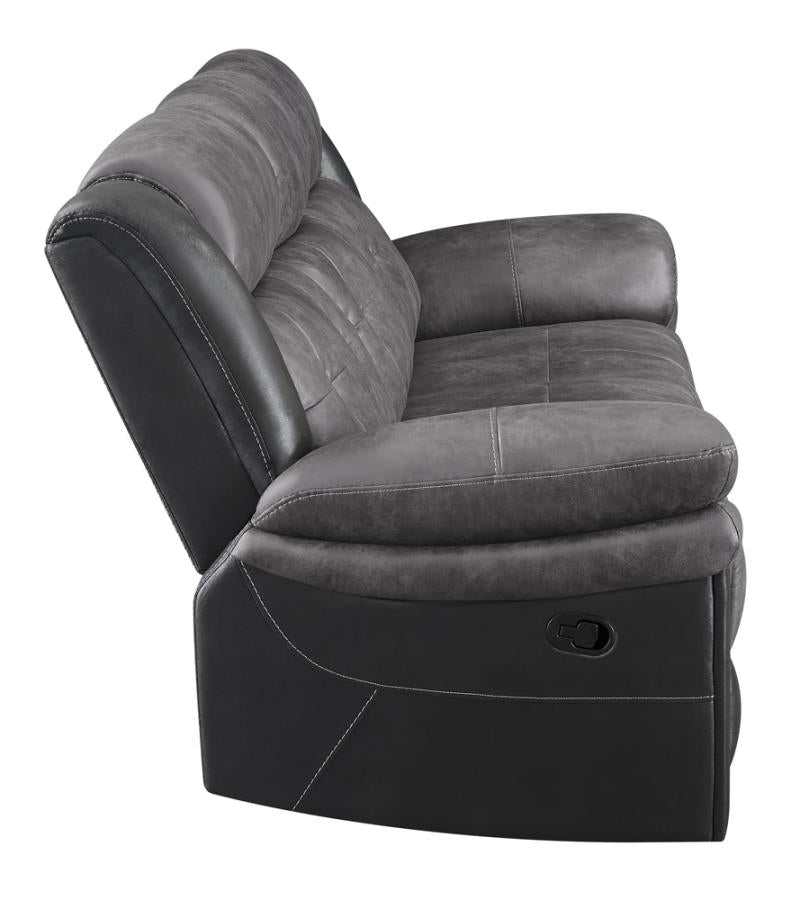 Saybrook - Charcoal & Black - Motion Sofa - Ornate Home