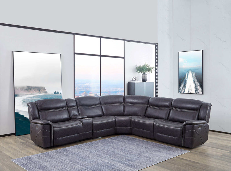 Bluefield - Charcoal - 6pc Modular Motion Sectional - Ornate Home