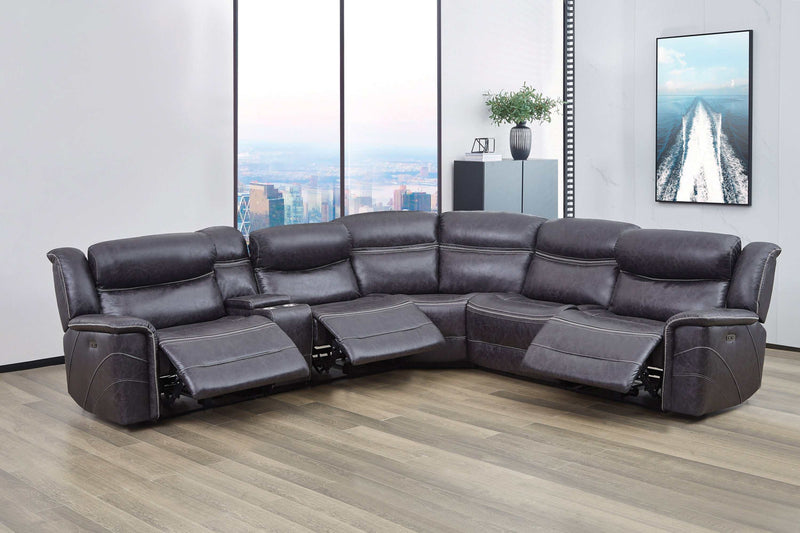 Bluefield - Charcoal - 6pc Modular Motion Sectional - Ornate Home