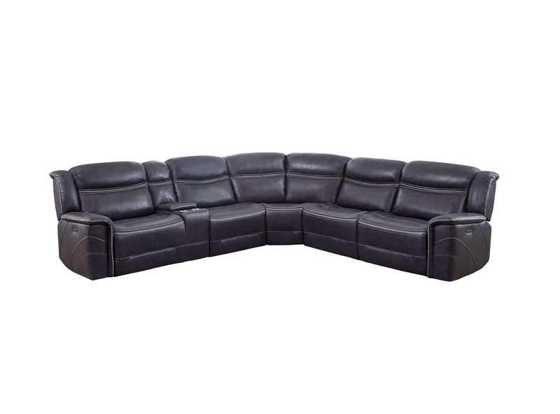 Bluefield - Charcoal - 6pc Modular Motion Sectional - Ornate Home