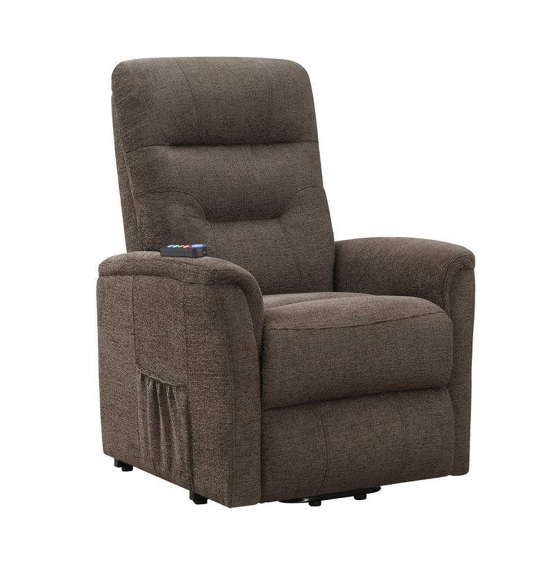 Chace - Brown - Power Lift Recliner w/  Storage Pocket - Ornate Home