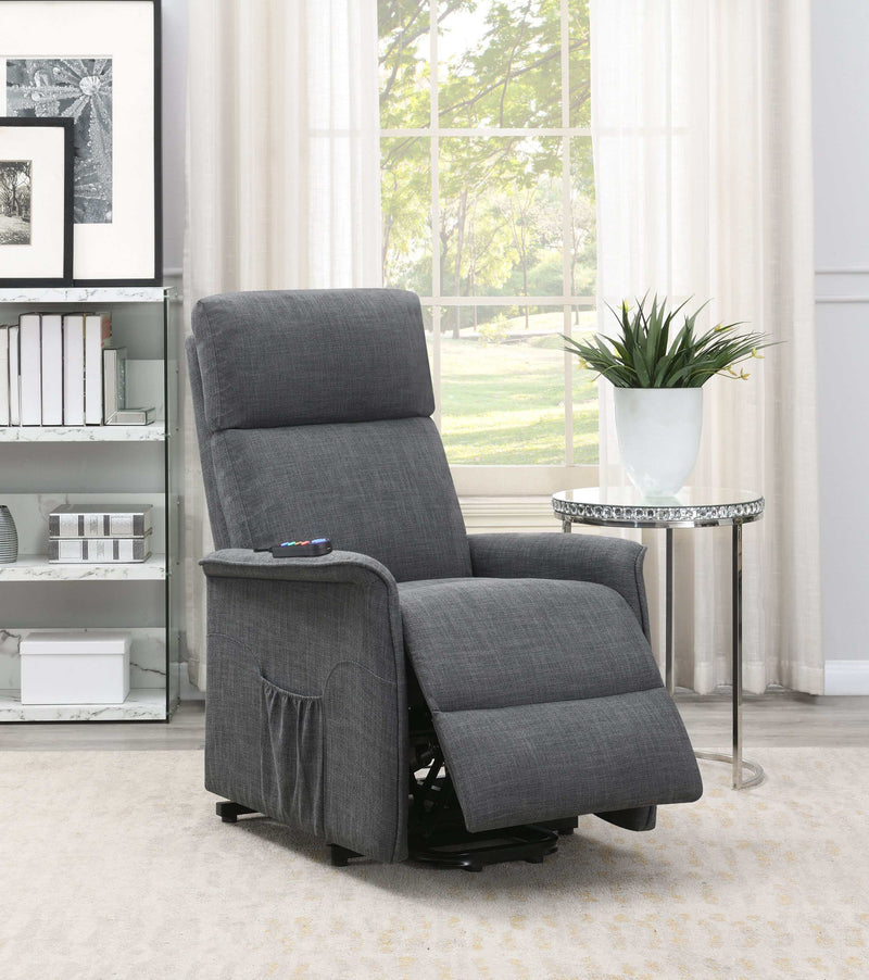 Pearce - Charcoal - Power Lift Recliner - Ornate Home