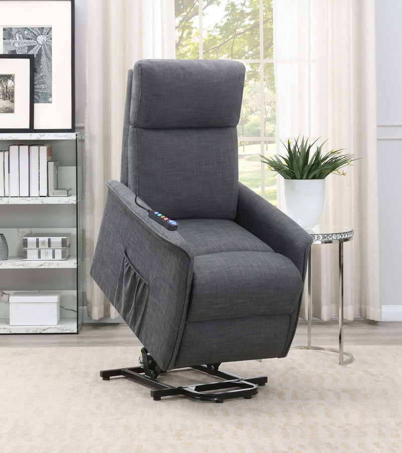 Pearce - Charcoal - Power Lift Recliner - Ornate Home