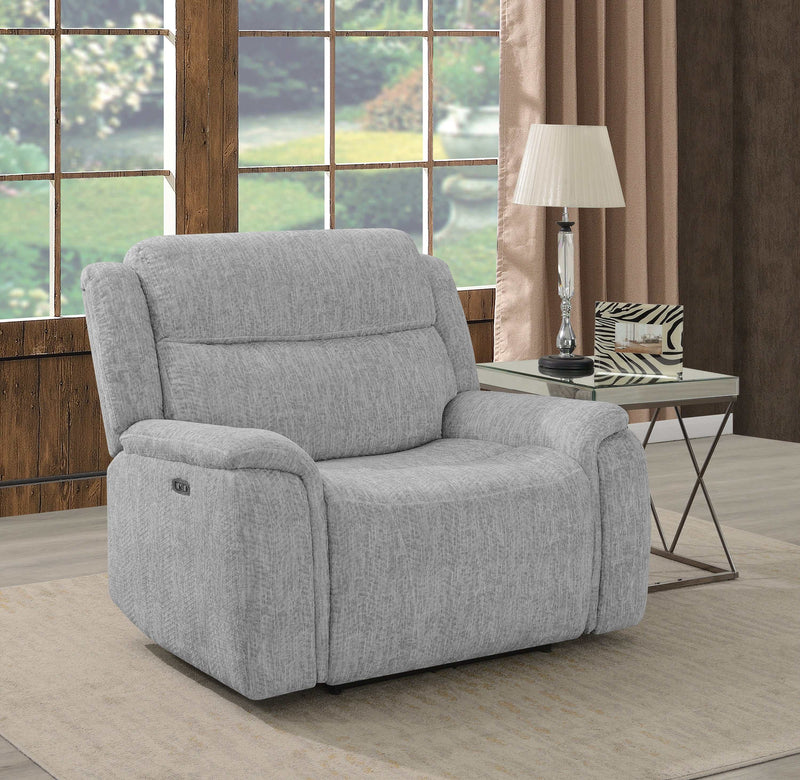 Wagner - Light Grey - Power^2 Recliner w/ Power Headrest - Ornate Home