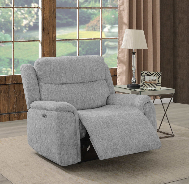 Wagner - Light Grey - Power^2 Recliner w/ Power Headrest - Ornate Home