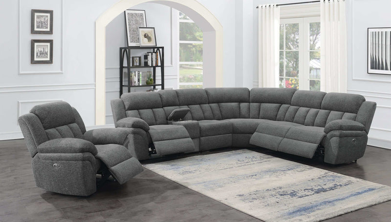 Bahrain - Charcoal - 6pc Power Sectional - Ornate Home