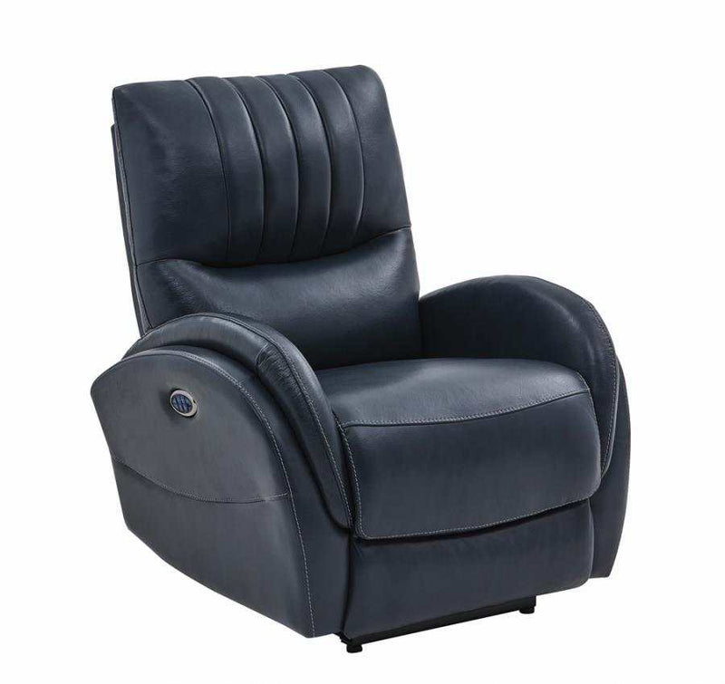 Muna - Blue -  Power^3 Recliner w/ Power Lumbar - Ornate Home