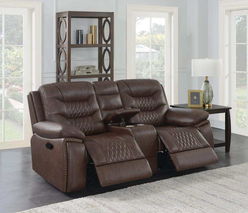 Flamenco - Brown - Motion Loveseat w/ Console - Ornate Home