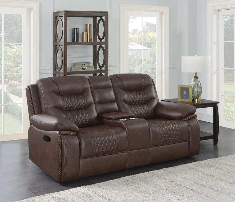 Flamenco - Brown - Motion Loveseat w/ Console - Ornate Home