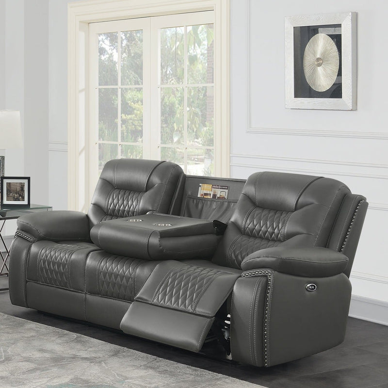 Flamenco Charcoal 2pc Power Living Room Set