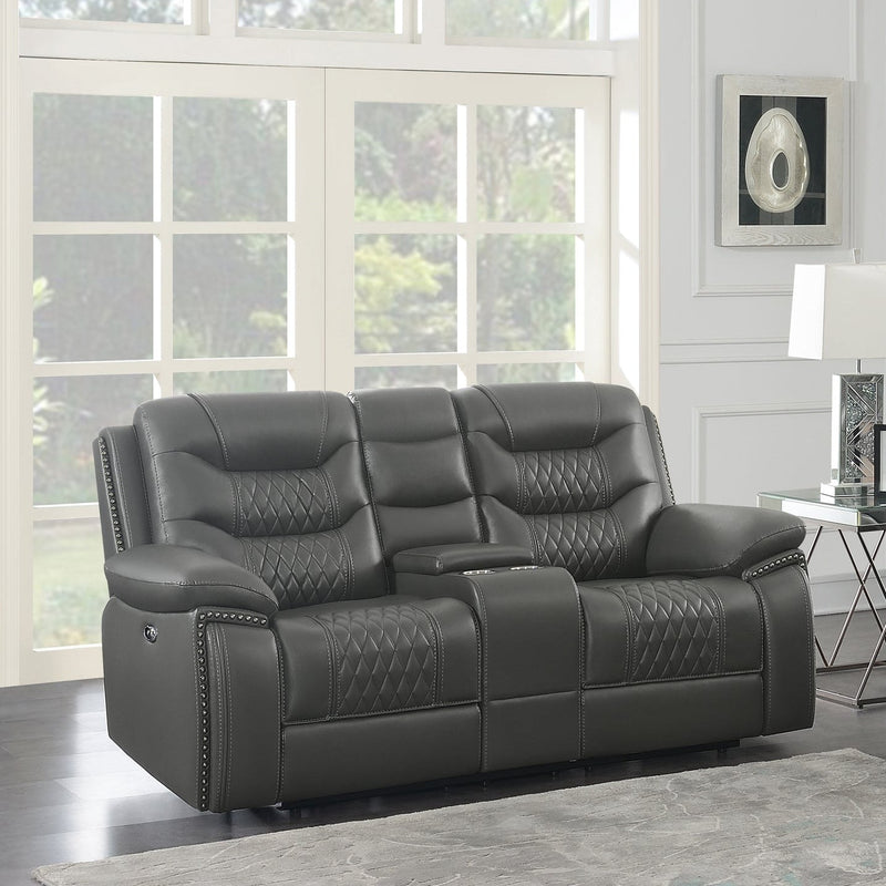 Flamenco Charcoal 2pc Power Living Room Set