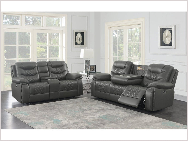 Flamenco Charcoal 2pc Power Living Room Set