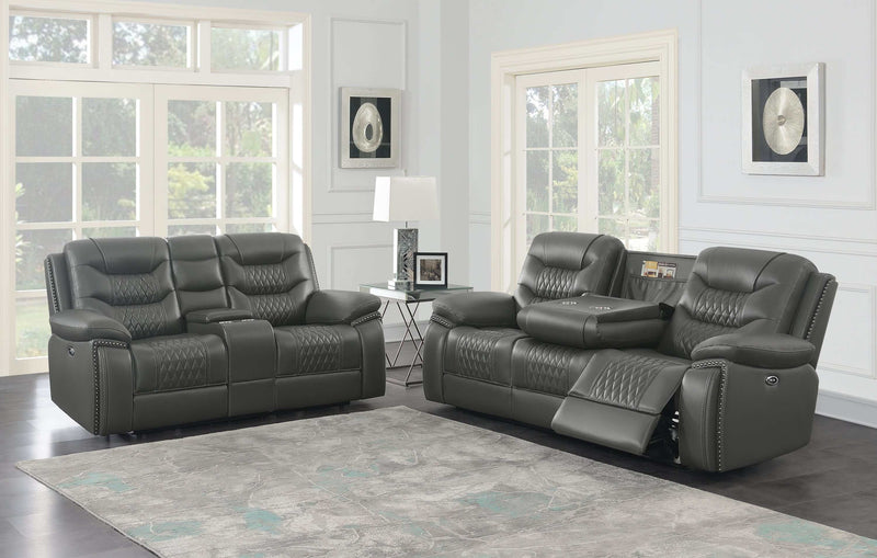 Flamenco - Charcoal - Power Sofa - Ornate Home