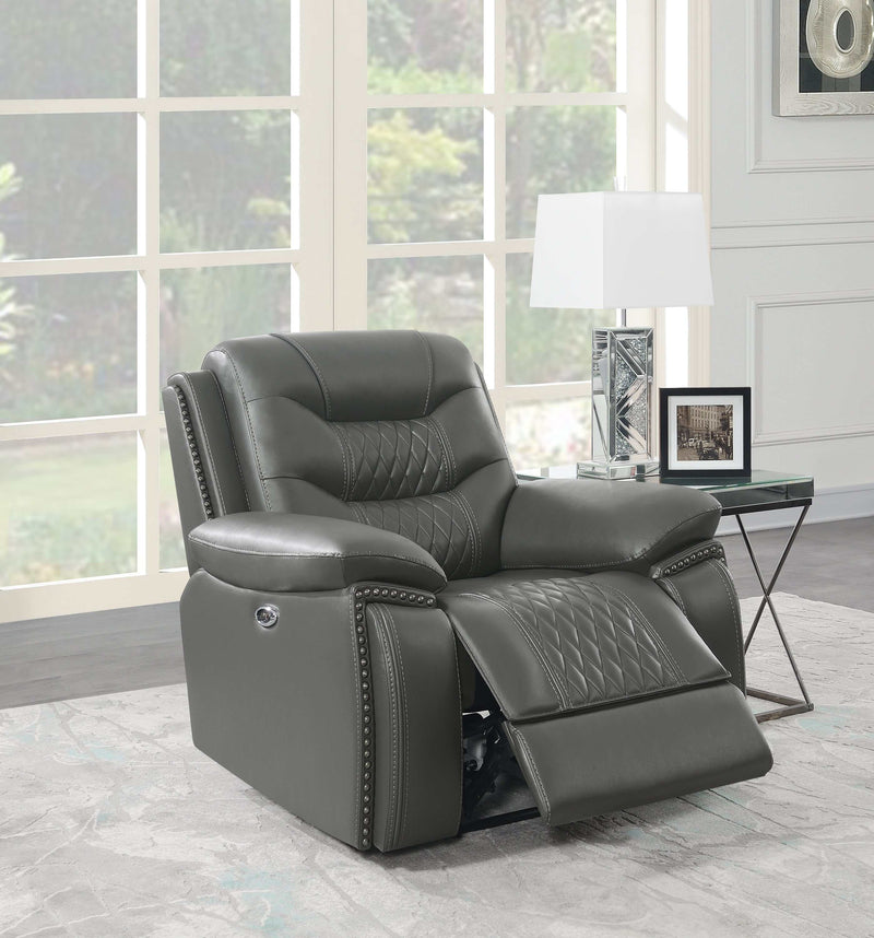 Flamenco - Charcoal - Power Recliner - Ornate Home