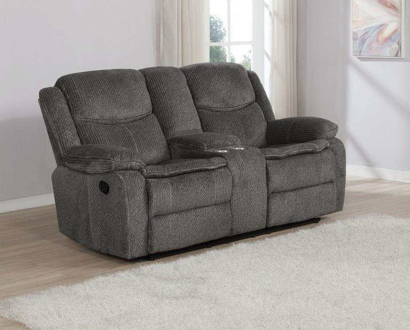 Jennings - Charcoal - Motion Loveseat w/ Console - Ornate Home