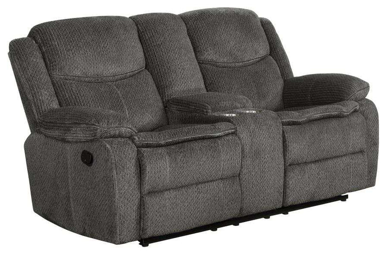 Jennings - Charcoal - Motion Loveseat w/ Console - Ornate Home