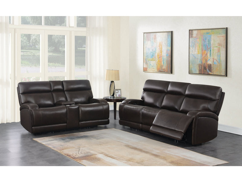 Longport - Dark Brown - 2pc Power Living Room Set - Ornate Home