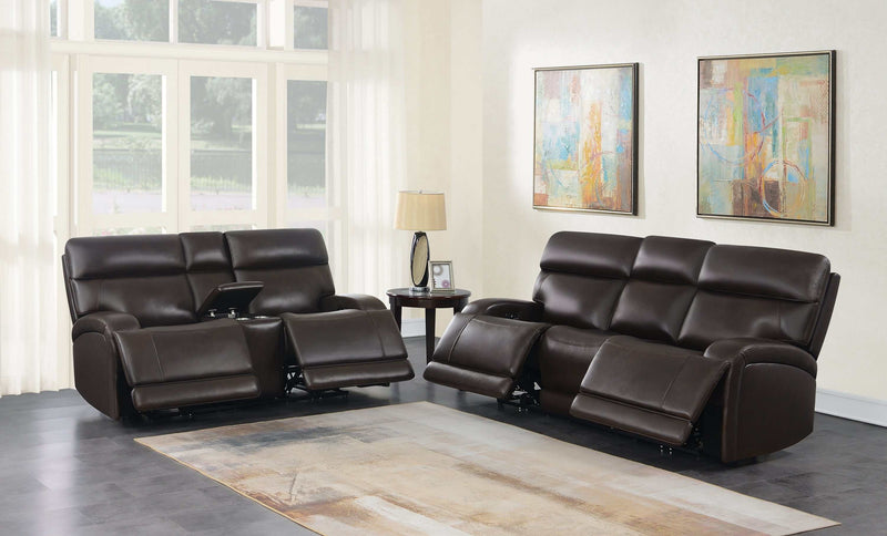 Longport - Dark Brown - 2pc Power Living Room Set - Ornate Home