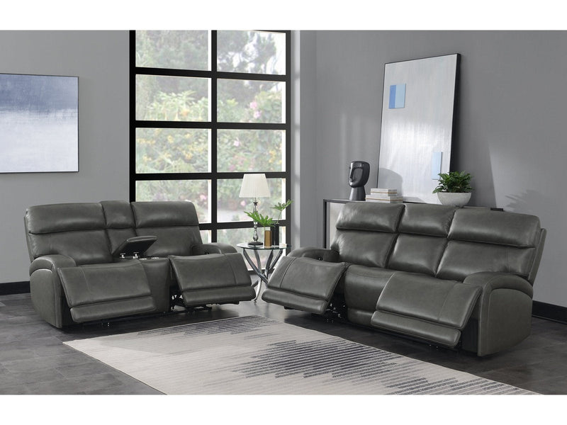 Longport - Charcoal - 2pc Power Living Room Set - Ornate Home