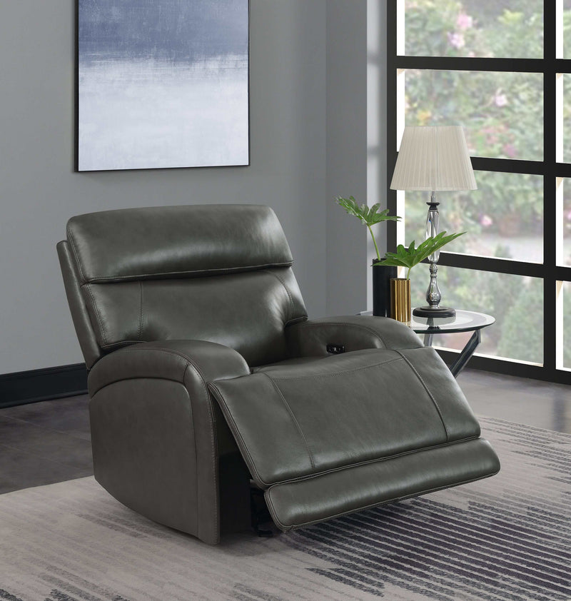 Longport - Charcoal - Power Glider Recliner - Ornate Home