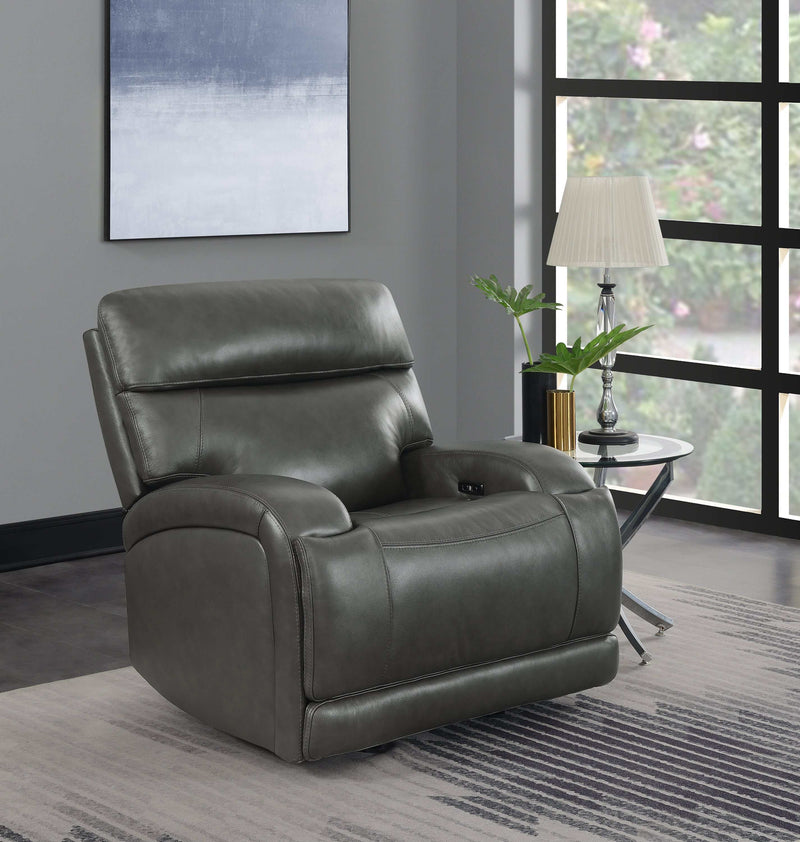 Longport - Charcoal - Power Glider Recliner - Ornate Home