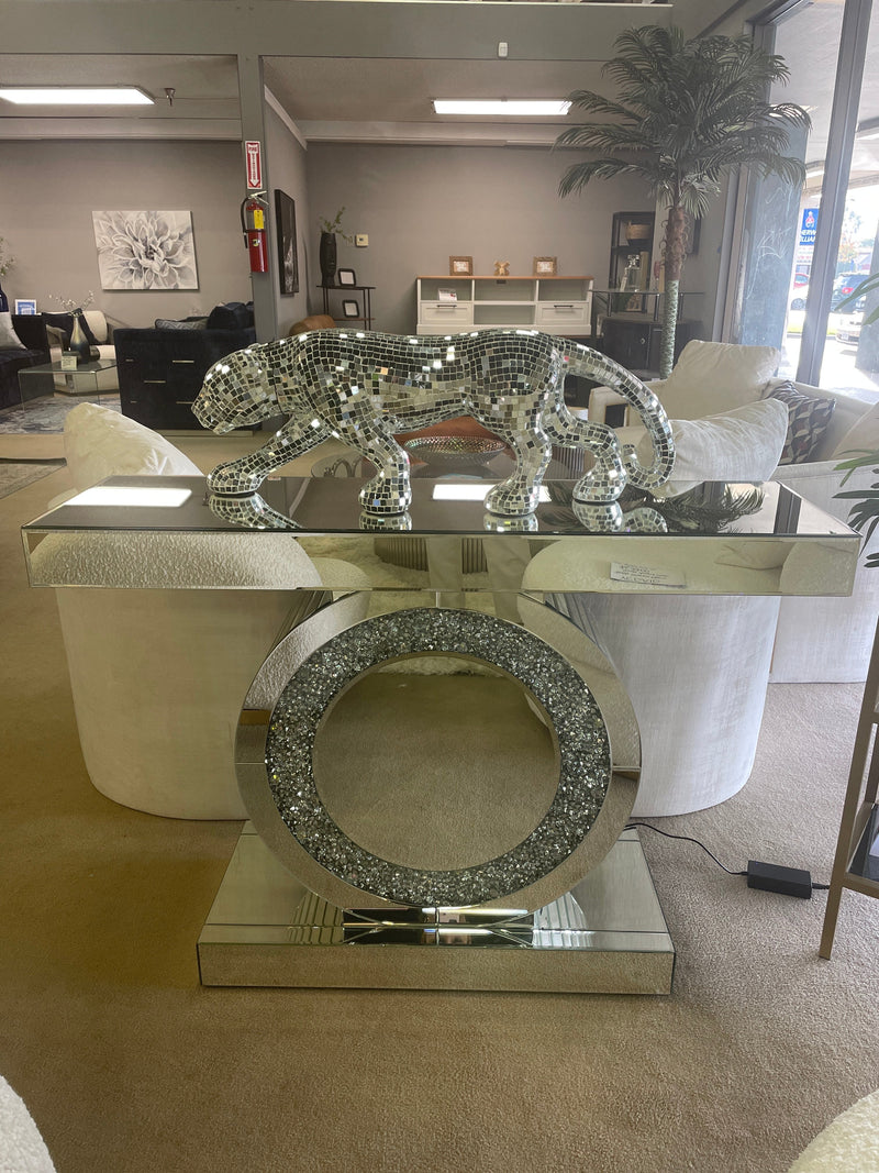 Gethin Mirror & Faux Diamonds Console Table