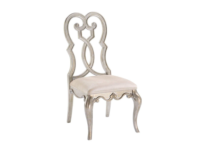 Esteban - Ivory Velvet & Antique Champagne - Side Chair (Set of 2) - Ornate Home