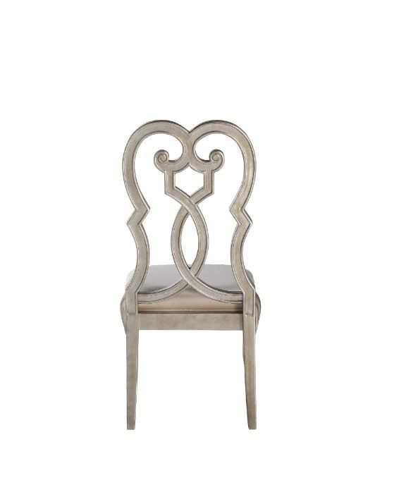 Esteban - Ivory Velvet & Antique Champagne - Side Chair (Set of 2) - Ornate Home