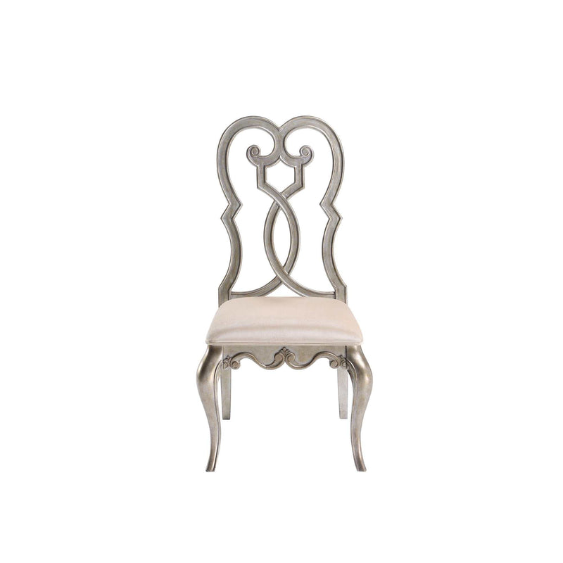 Esteban - Ivory Velvet & Antique Champagne - Side Chair (Set of 2) - Ornate Home