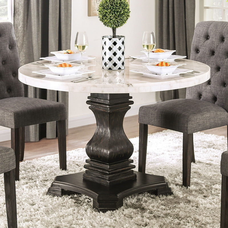 Elfredo Antique Black, & Gray 5pc Dining Room Set