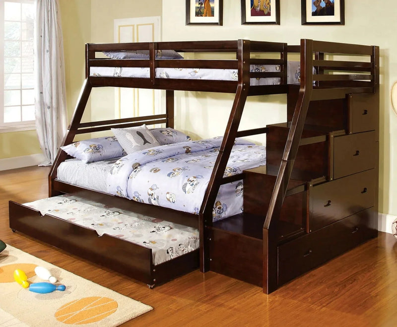 Ellington Dark Walnut Twin over Full Bunk Bed