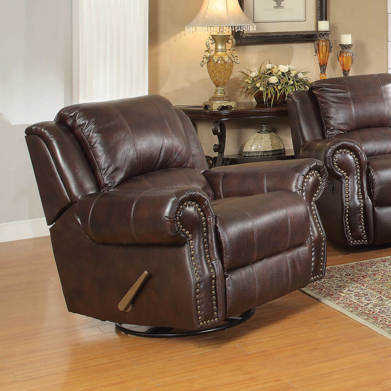 Sir Rawlinson - Dark Brown - Swivel Rocker Recliner - Ornate Home