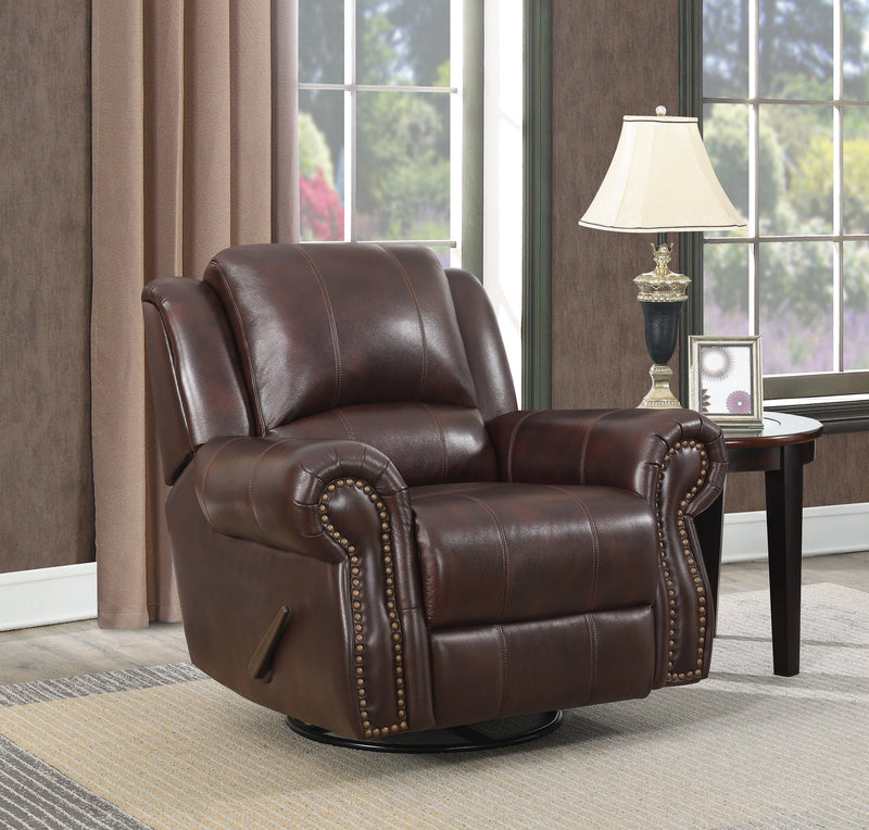 Sir Rawlinson - Dark Brown - Swivel Rocker Recliner - Ornate Home