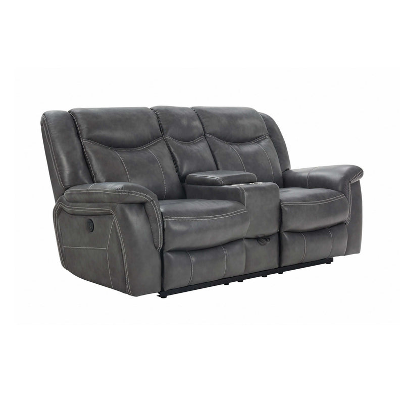 Conrad - Grey - Power Loveseat w/ Console - Ornate Home