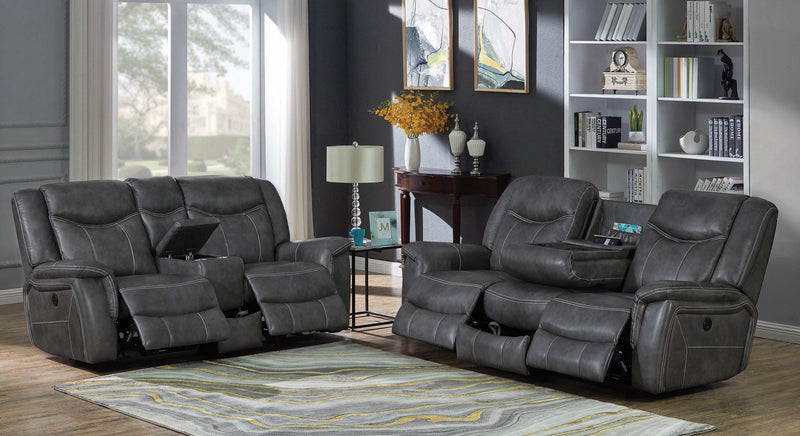 Conrad - Grey - 2pc Motion Sofa & Loveseat - Ornate Home